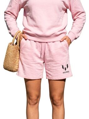 Messi women’s Small Pink Fleece Sweat Shorts size small